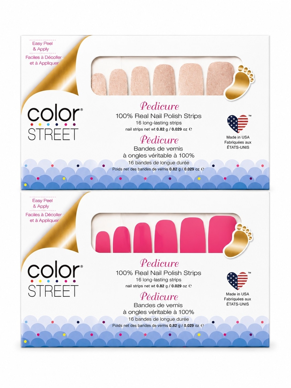 NEW☆Color Street|Real NAIL Polish Strips|Peel & Apply| PEDICURE